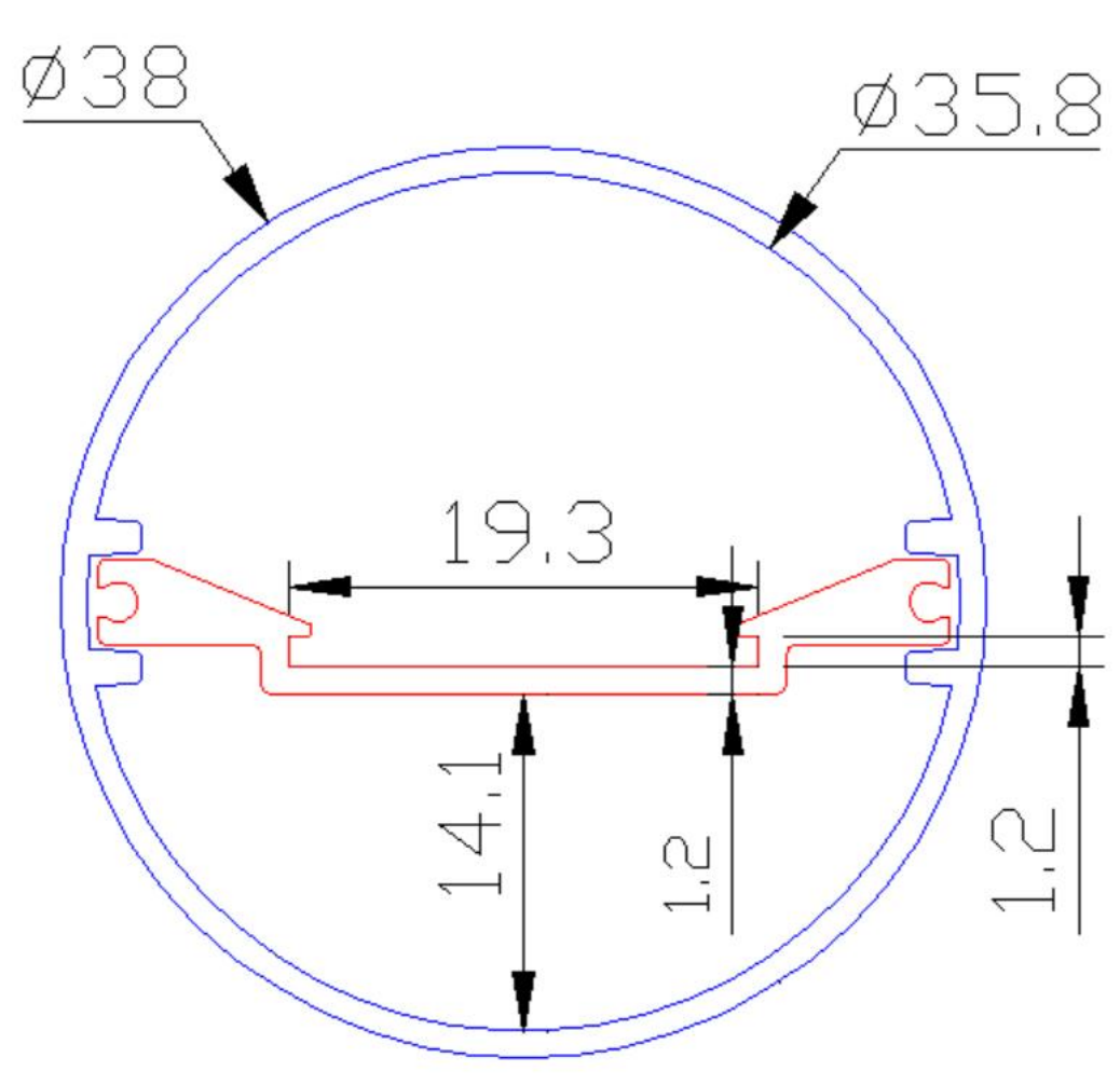 LED টিউব হাউজিং আকার