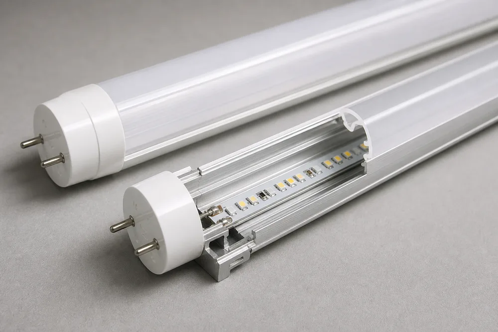 2026 LED T8 PC বাইরের টিউব এবং OEM এবং ব্যক্তিগত-লেবেল টিউব-লাইট সমাবেশের জন্য অভ্যন্তরীণ অ্যালুমিনিয়াম হাউজিং